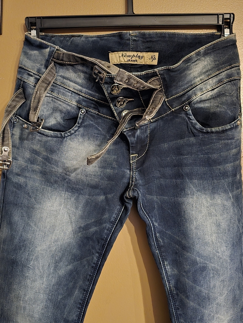 Newplay Women's Skinny Distressed Blue Jeans